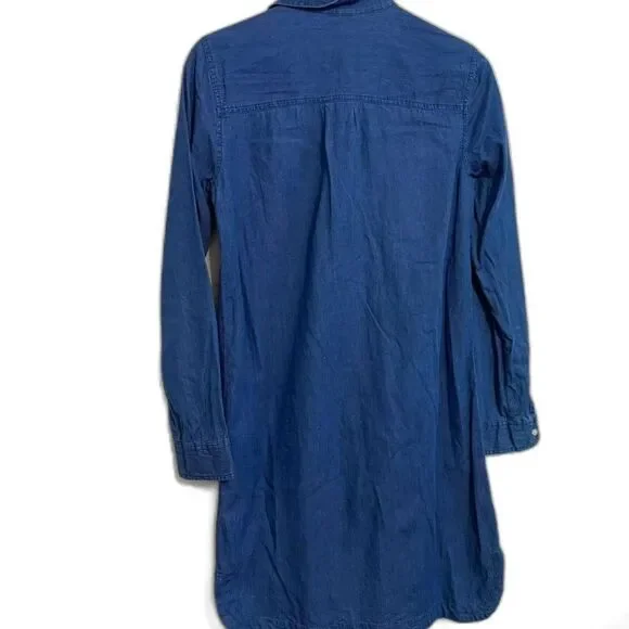 Old Navy Women's Blue denim button-up shirt dress XS - Picture 2 of 6